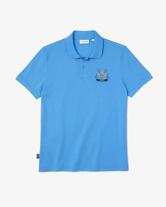 Polo Lacoste regular fit en piqu&eacute; de coton avec broderie tennis