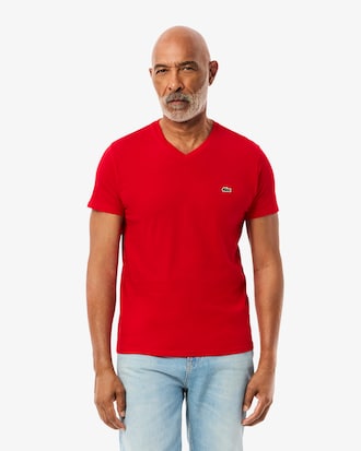 Playera ligera de algodón Pima con cuello en V para hombre