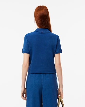 Women's Slim Fit Washed Effect Petit Piqué Polo