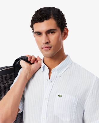 Men's Regular Fit Short Sleeve Linen Shirt