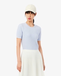 Short Sleeved Cable Knit Sweater