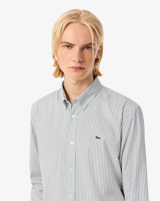 Men's Regular Fit Striped Pinpoint Shirt