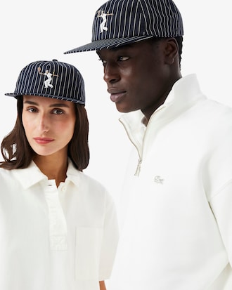 Gorra De Sarga De Algod&oacute;n Bordado A Rayas