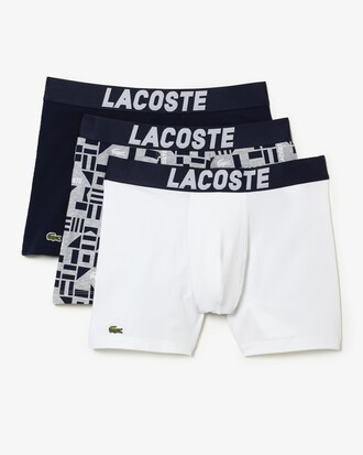 Pack de tres b&oacute;xers con estampado n&aacute;utico Lacoste para hombre