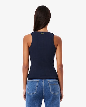 Women's Slim Fit Pointelle Knit Cotton Tank Top