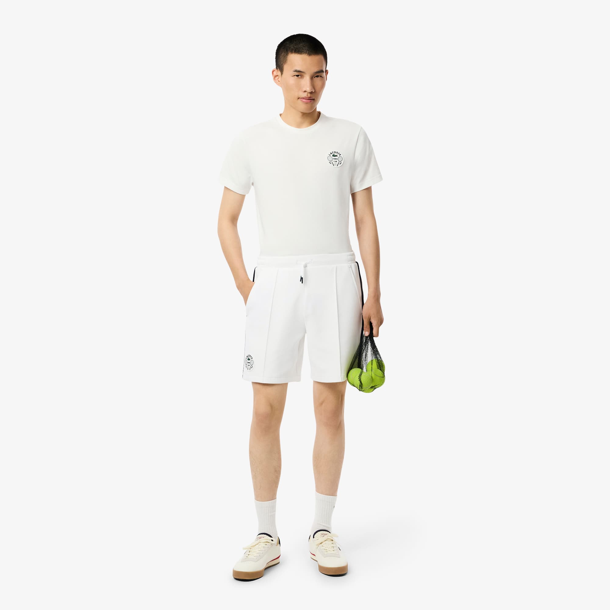 Lacoste Men's Ultra Dry Badge Accent Tennis Heritage Shorts - 3xl - 8 In White