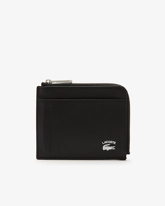 Tarjetero con cierre con inscripción en contraste de para hombre