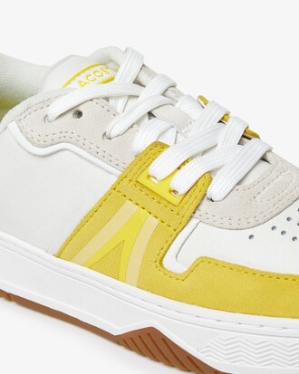 Sneakers L001 femme Lacoste en cuir color-blok semelle en gomme
