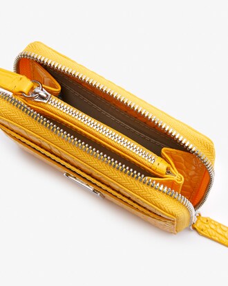 Cartera peque&ntilde;a de piel estampada con cierre Amelia para mujer