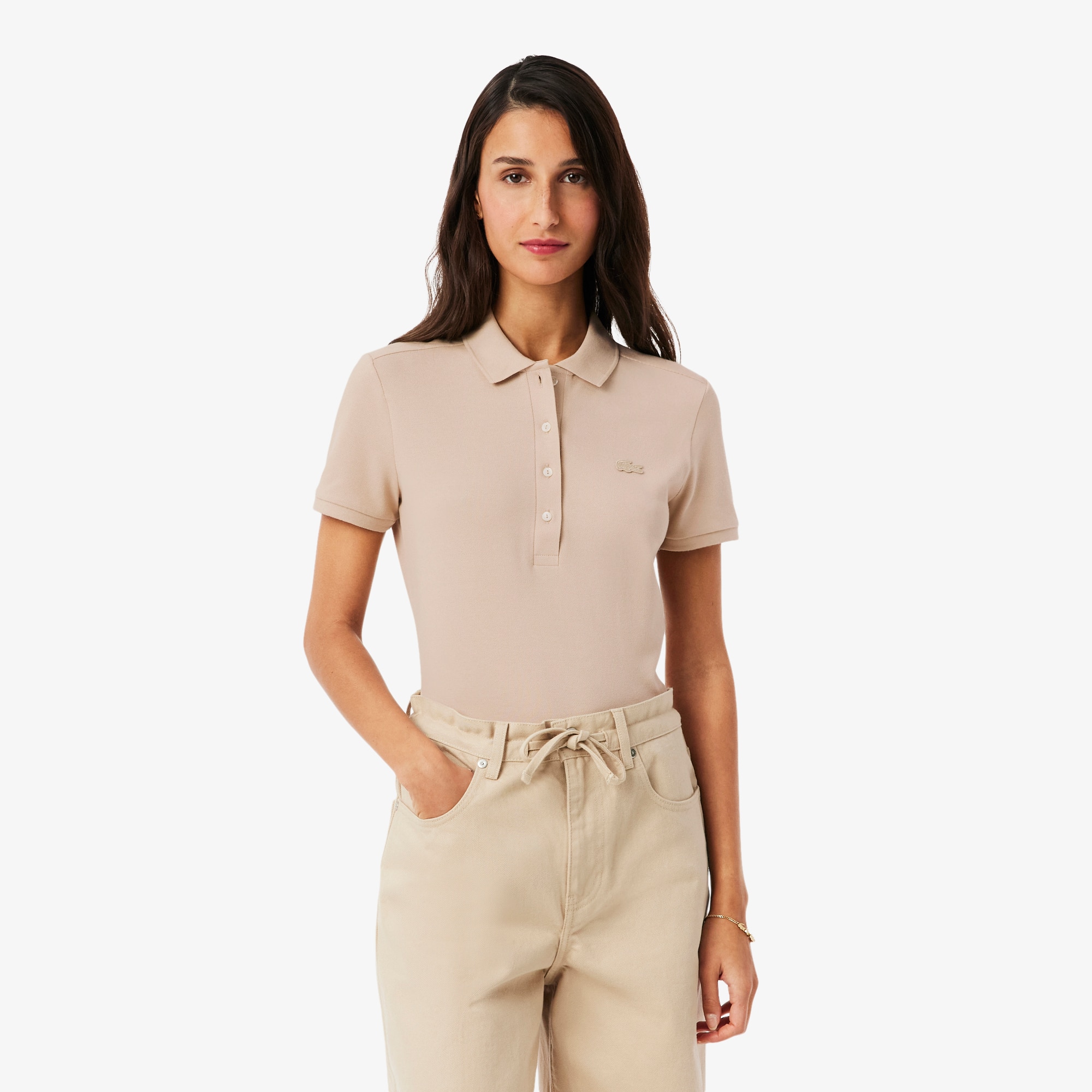 Lacoste Women's L.12.D Slim Fit Stretch Mini Piqué Polo