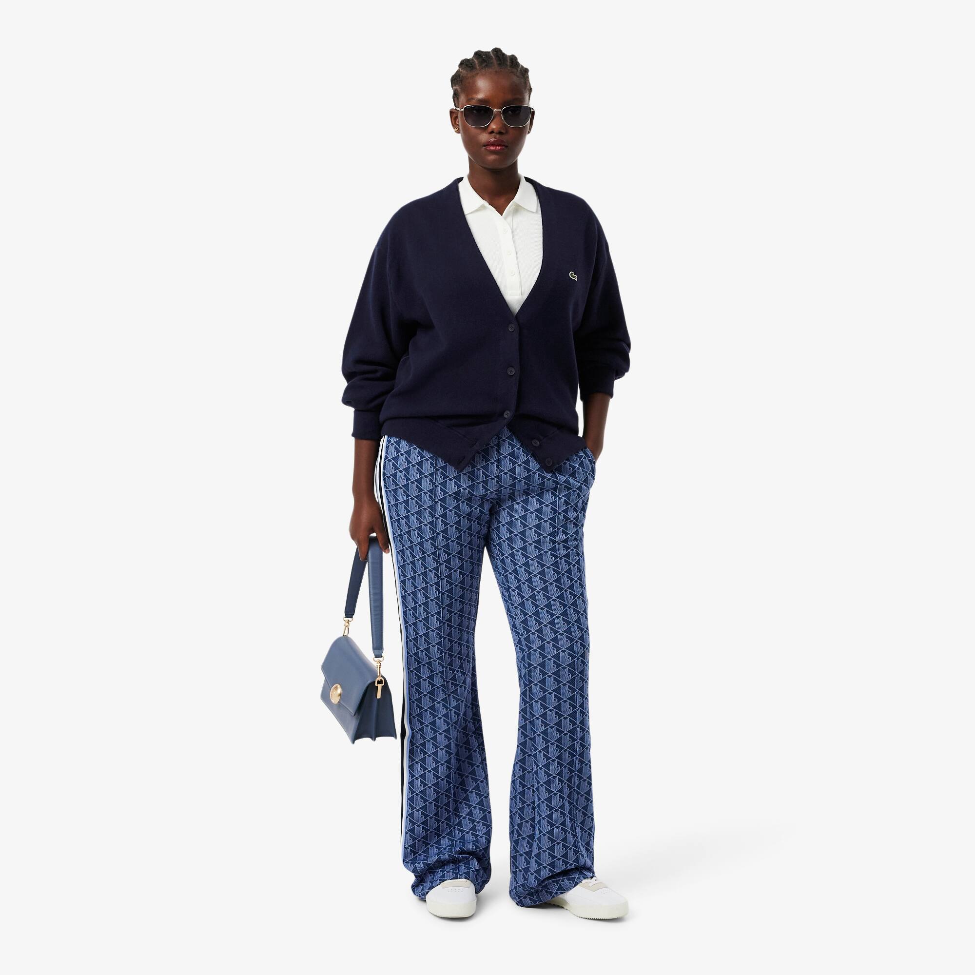 Women's V-Neck Moss Stitch Cotton Cardigan - Sweaters