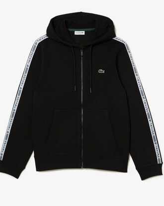 Sweatshirt zipp&eacute; &agrave; capuche homme classic fit &agrave; rayures avec logo