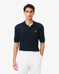 Men's Short Sleeve Heavy Cotton Polo Sweater