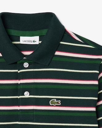 Boys' Contrast Stripe Petit Piqué Polo