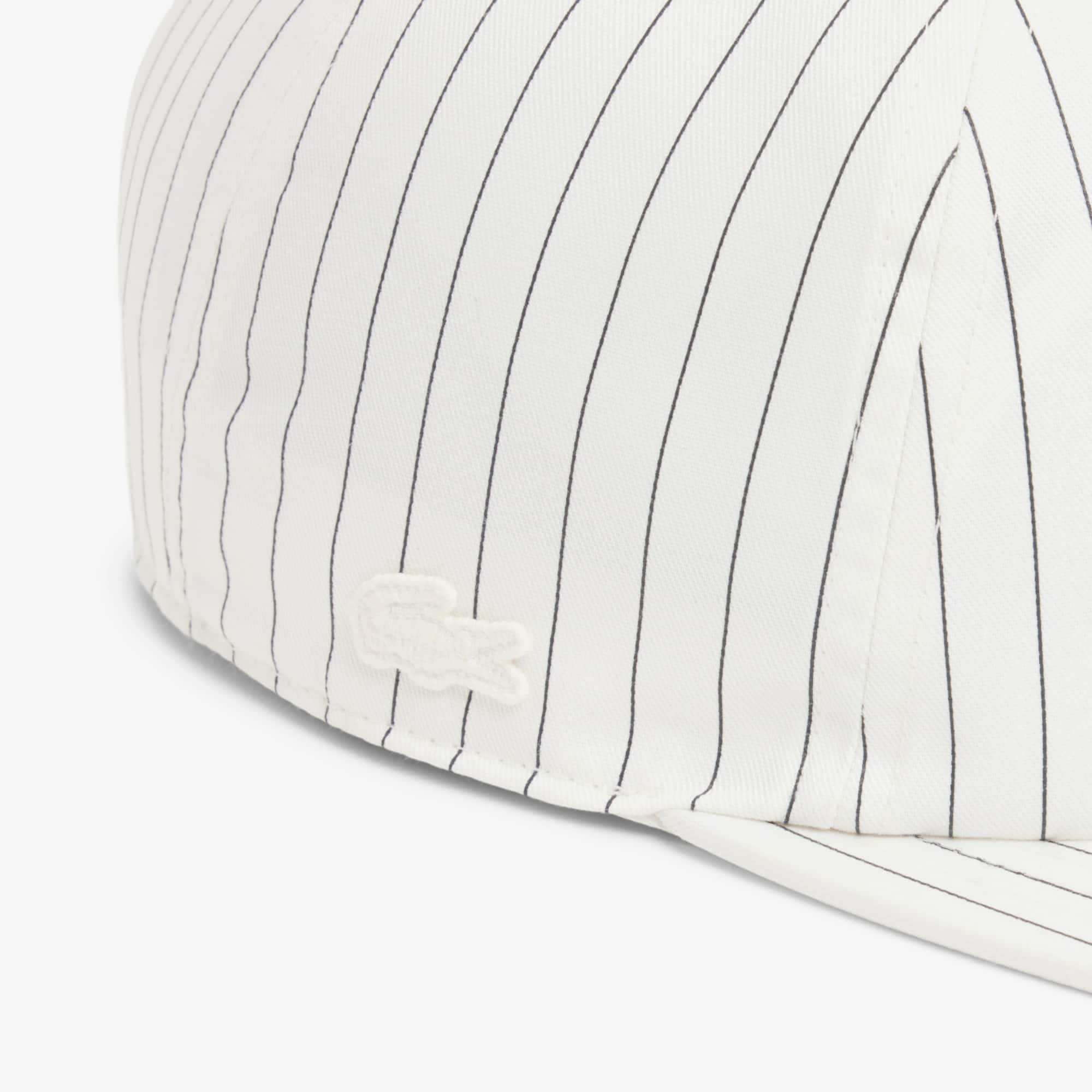 Striped Embroidered Cotton Twill Cap