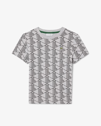 Kids' Monogram Print Cotton T-Shirt