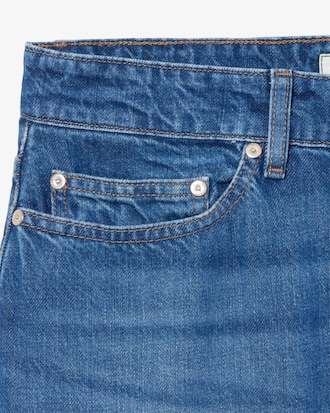 Jeans &Iacute;ndigo De Corte Recto Con 5 Bolsillos Para Hombre