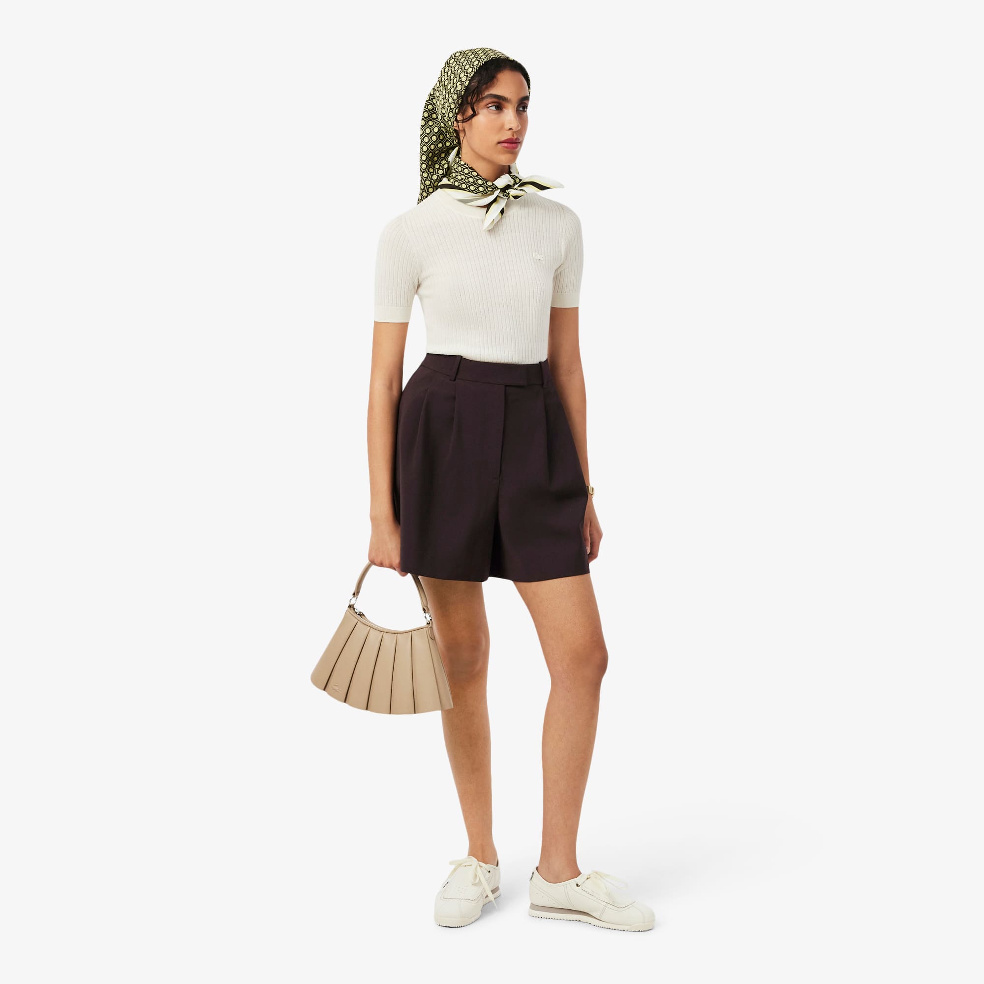 Oversized Wool Blend Pleated Bermuda Shorts - Shorts & Skirts 