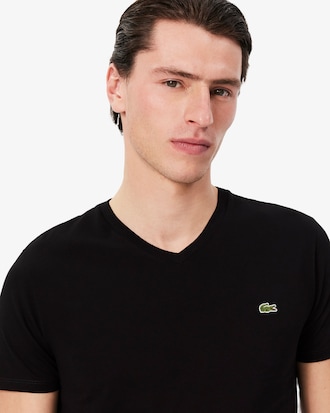 T-shirt homme à col en V en jersey de coton pima