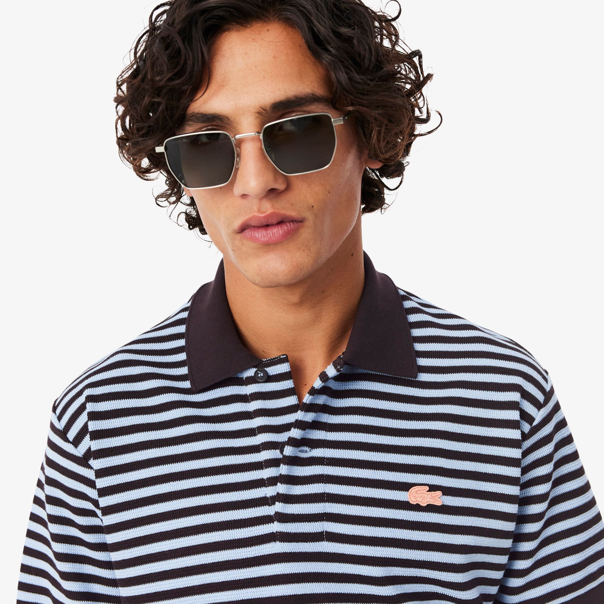 Classic Fit Textured Striped Polo