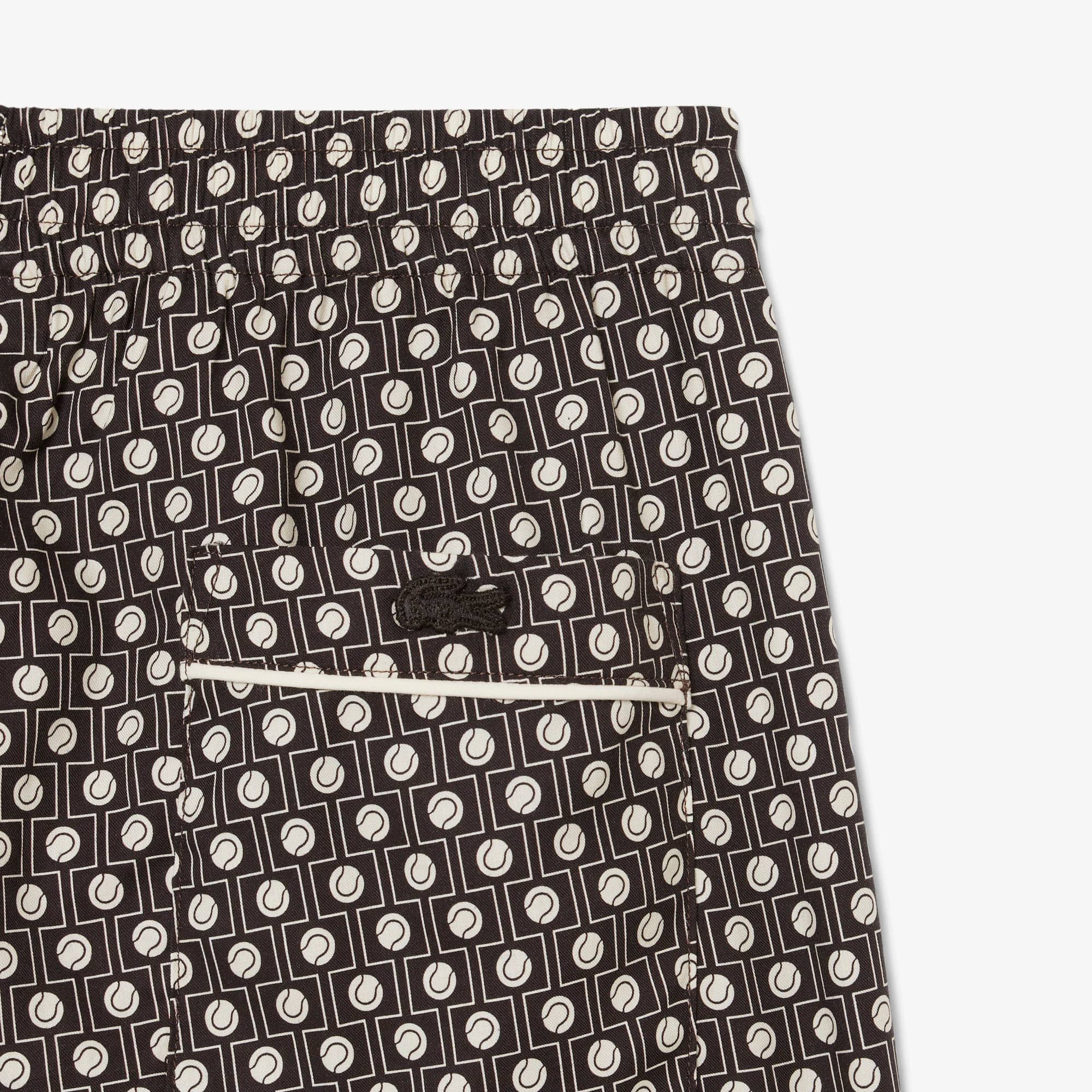 Relaxed Fit Printed Cotton Blend Shorts