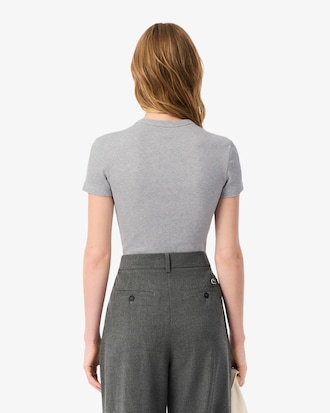 Women's Slim Fit Ribbed Cotton T-Shirt