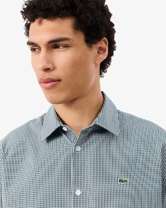 Camisa de Corte Regular de Pinpoint con Cuadros Vichy