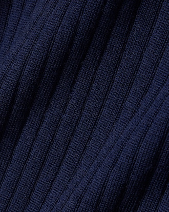 3D Rib Knit Polo Collar Merino Wool Sweater