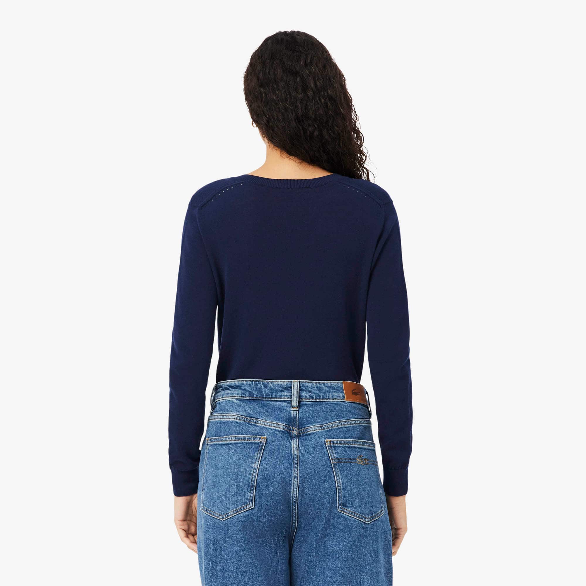 Seamless Knit V Neck Sweater