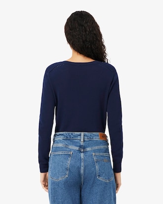 Seamless Knit V Neck Sweater