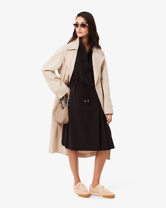 Robe polo pliss&eacute;e laine m&eacute;lang&eacute;e