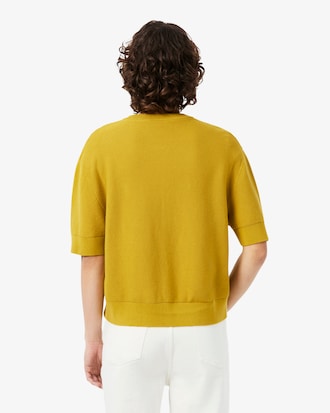 Cotton and Wool Blend Moss Stitch Cardigan