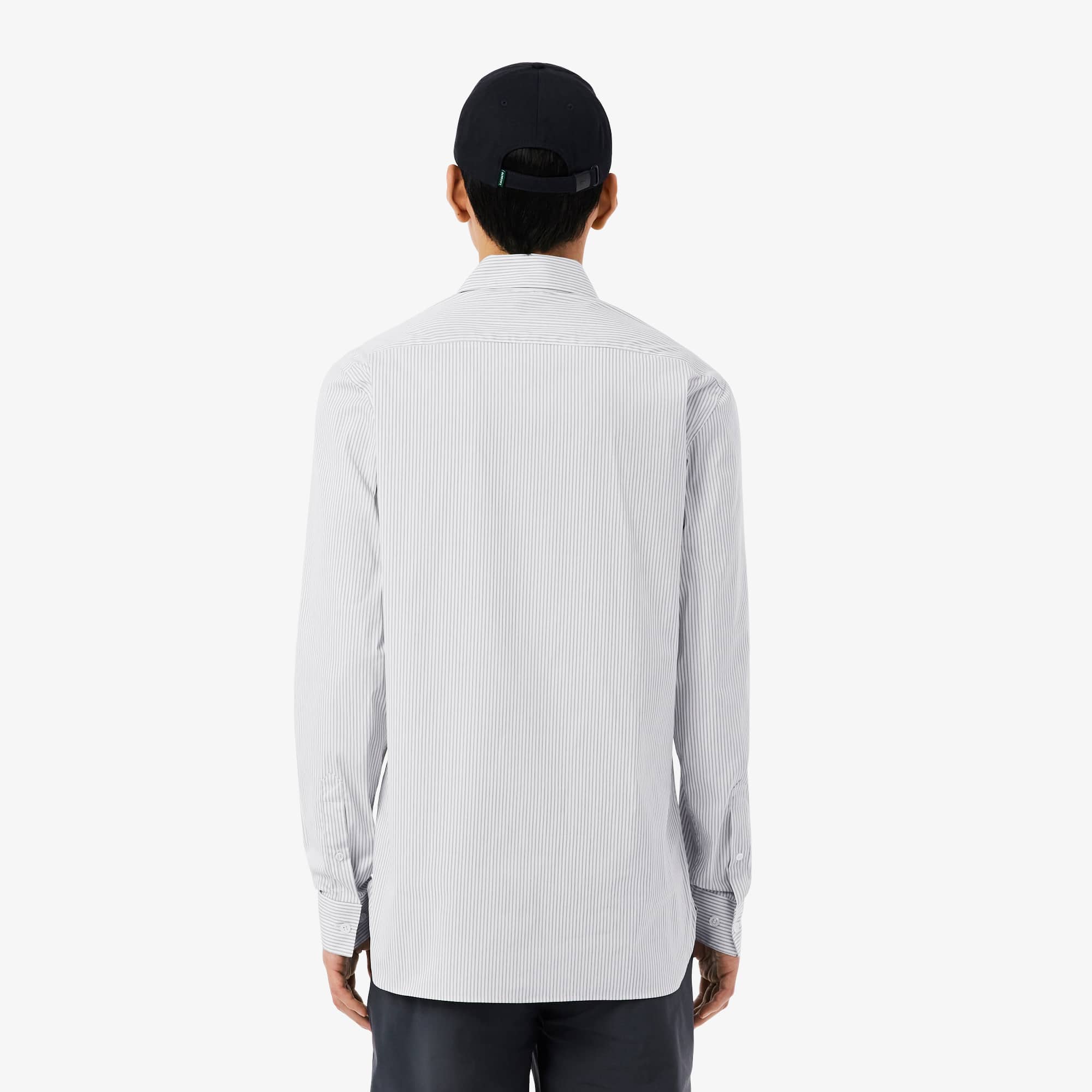 Slim Fit Striped Stretch Poplin Shirt