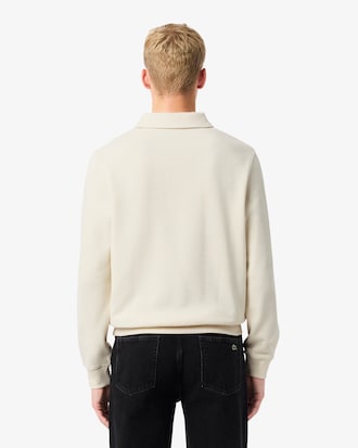 Men's Ribbed Cotton Polo Collar Sweatshirt