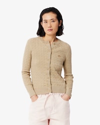 Women's Wash Effect Cable Knit Cardigan