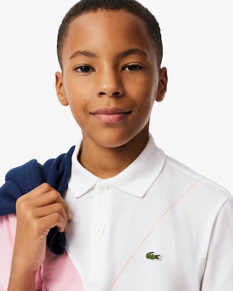Kids' Contrast Argyle Mini Piqué Polo
