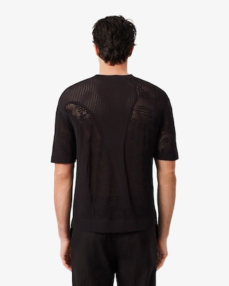 Relaxed Fit Short Sleeved Printed Sweater