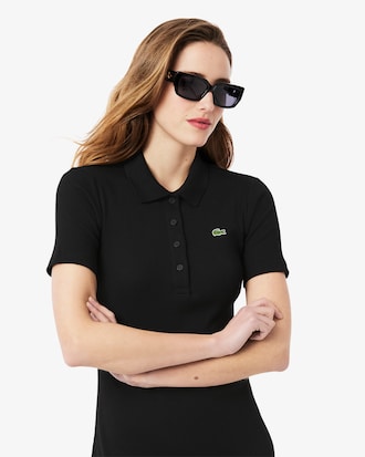Women's Long Ribbed Cotton Polo Dress