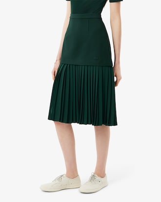 Women's Runway Pleated Satin Skirt