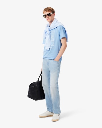 Men's Tennis Court Print Cotton T-Shirt