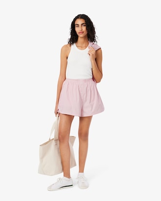 Women's Relaxed Fit Lightweight Striped Poplin Shorts