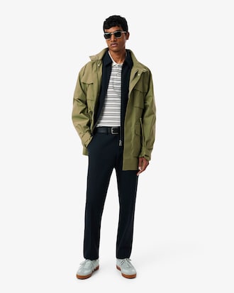 Classic Fit Striped Petit Piqu&eacute; Polo