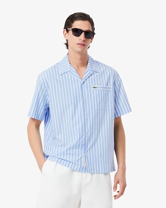 Camisa de manga corta a rayas Relaxed Fit para hombre