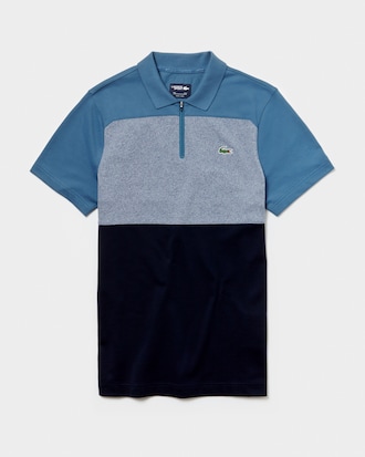 Men's SPORT Zip Neck Colourblock Petit Piqu&eacute; Golf Polo Shirt