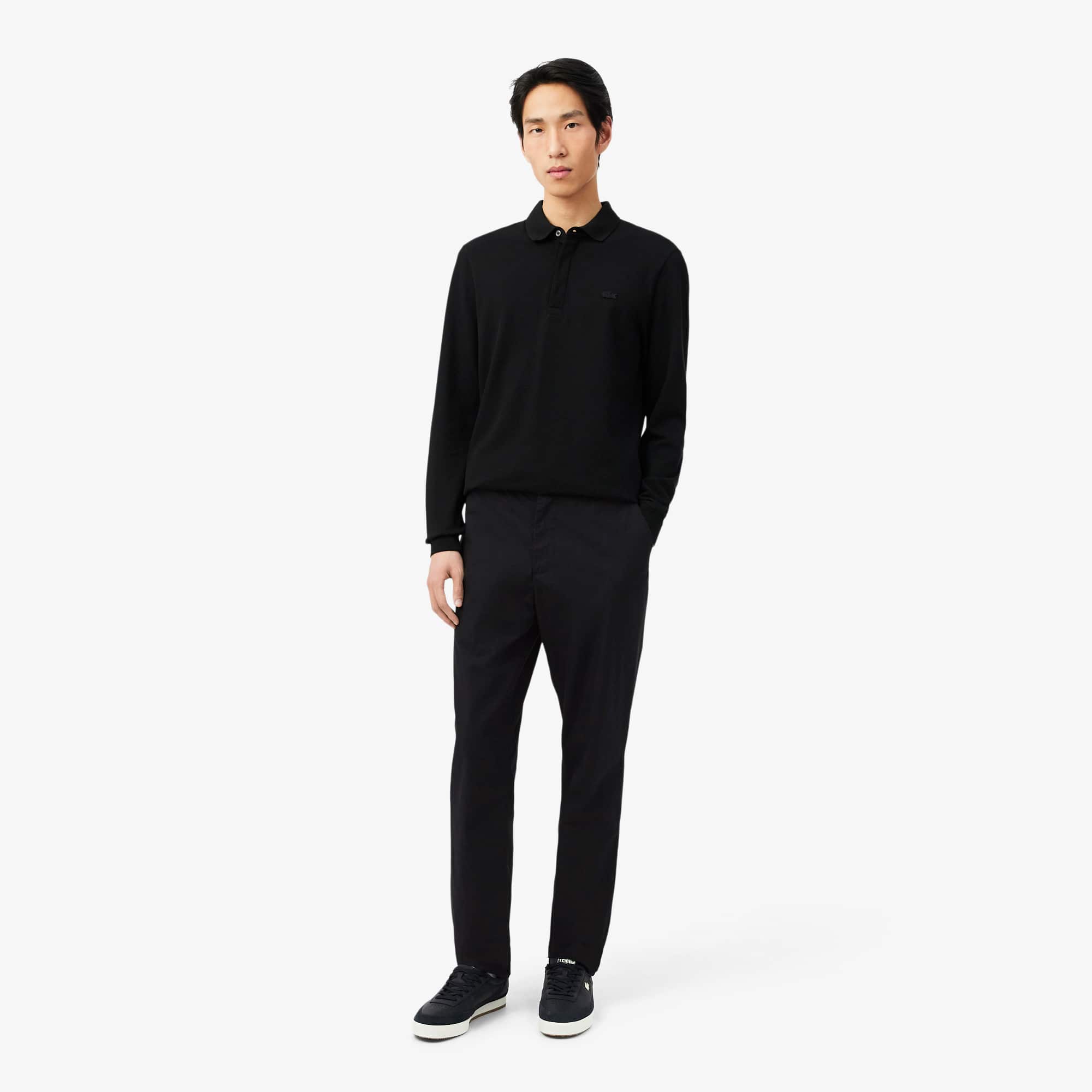Lacoste Regular Fit Cotton Twill Chino Pants - 17 - 40/32 In Black