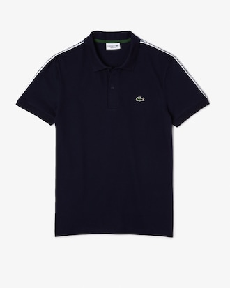 Men's Regular Fit Stretch Piqué Logo Polo