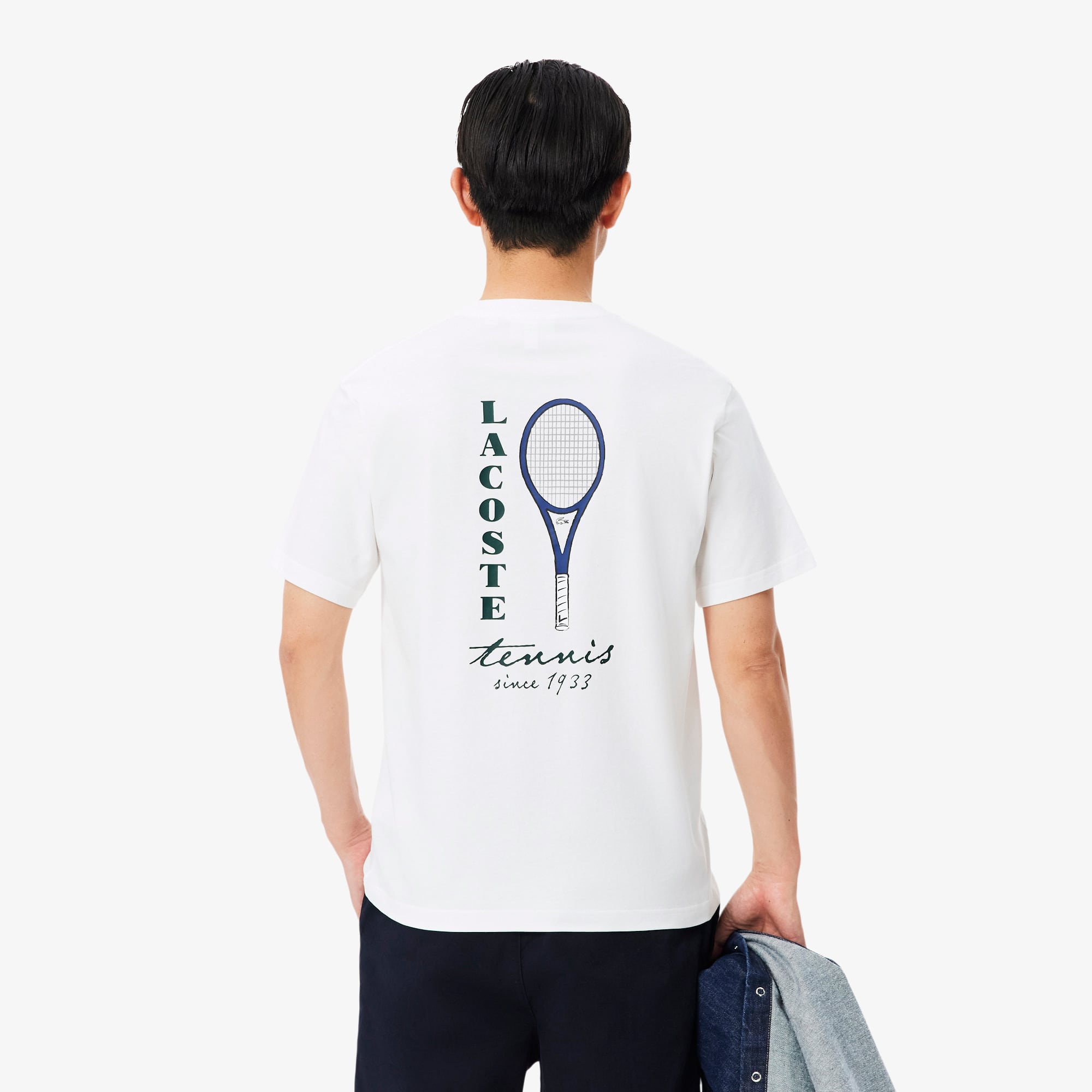 Embroidered Accent Tennis Print Jersey T-shirt - T-shirts - New In