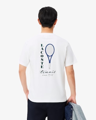 Embroidered Accent Tennis Print Jersey T-shirt