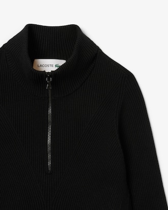 Women's High-Neck 3D Ribbed Knit Sweater