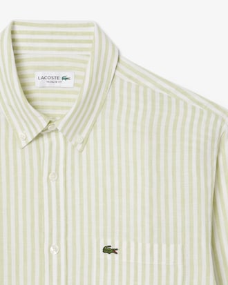 Men's Regular Fit Striped Linen Shirt